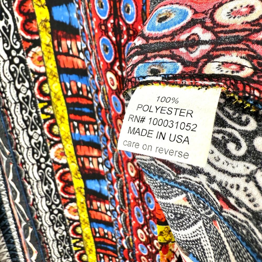 Citron Santa Monica Womens Plus Size 1X Wearable Art Blouse Shirt Top Artsy - Picture 7 of 8